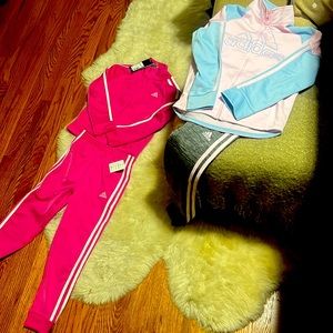 Never worn girls 6x adidas track suits